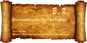 Bornemisza Krisztofer névjegykártya